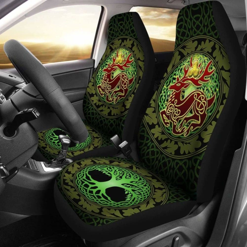 Celtic Deer With Tree Of Life Car Seat Covers - The God Of The Forest