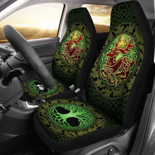 Celtic Deer With Tree Of Life Car Seat Covers - The God Of The Forest