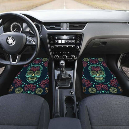 Set Of Pcs Sugar Skull Day Of The Dead Car Mats