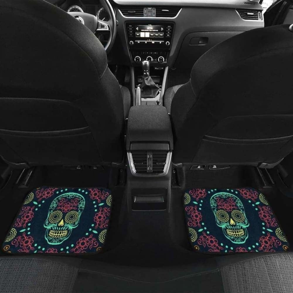 Set Of Pcs Sugar Skull Day Of The Dead Car Mats