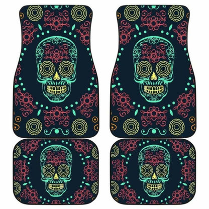 Set Of Pcs Sugar Skull Day Of The Dead Car Mats