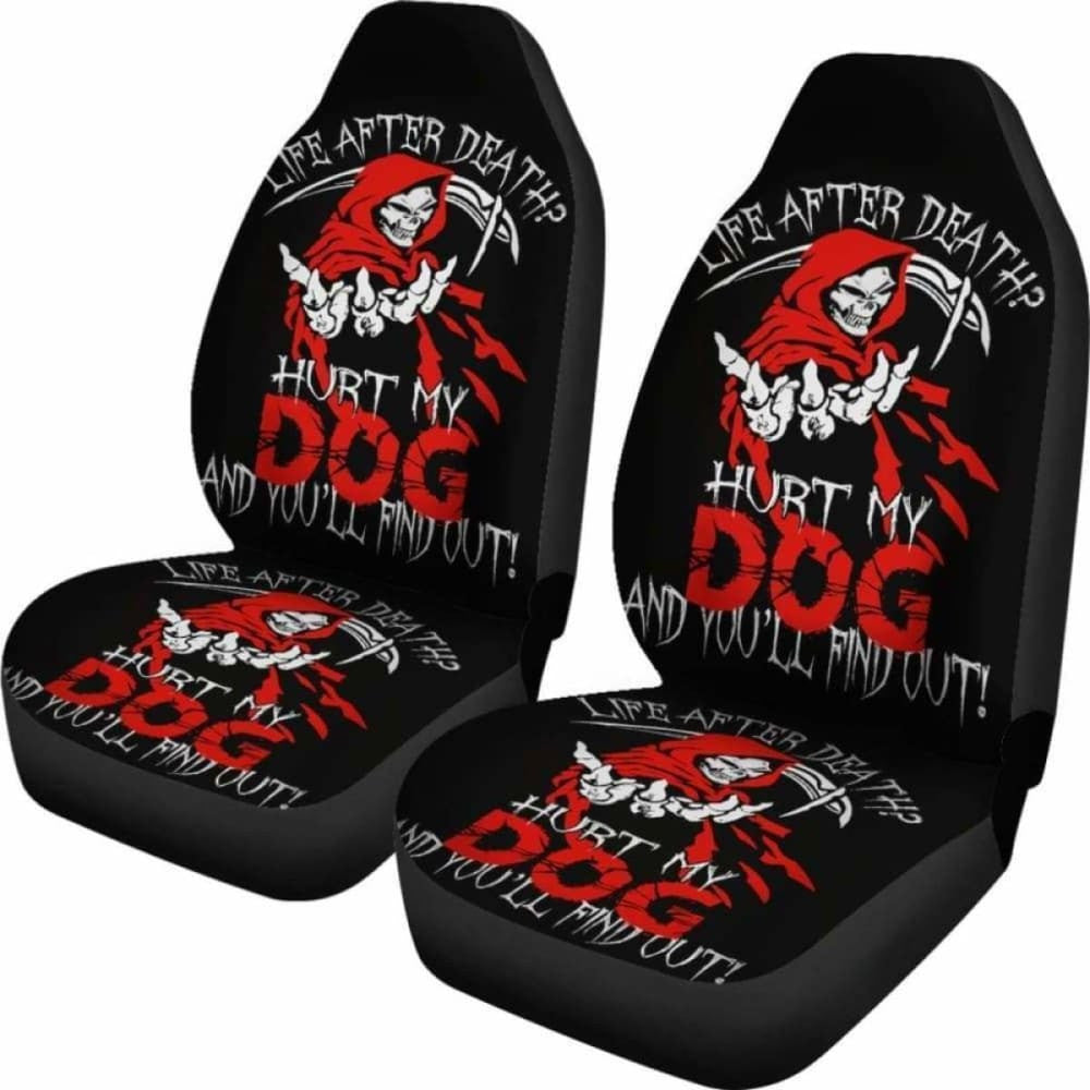 Set Of - Life After Dead - Skull Grim Reaper Car Seat Covers