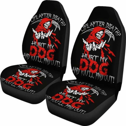 Set Of - Life After Dead - Skull Grim Reaper Car Seat Covers