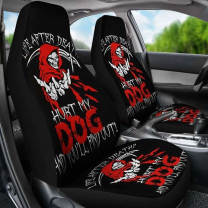 Set Of - Life After Dead - Skull Grim Reaper Car Seat Covers