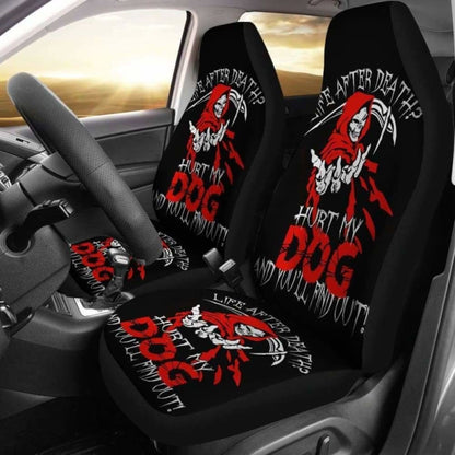 Set Of - Life After Dead - Skull Grim Reaper Car Seat Covers