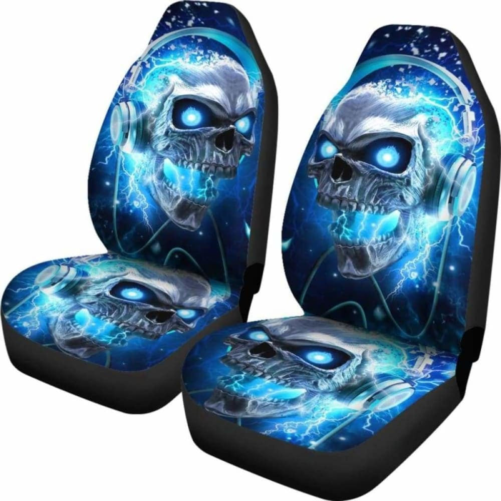 Set Of Skull Gothic Skull Car Seat Covers