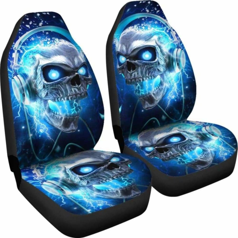 Set Of Skull Gothic Skull Car Seat Covers