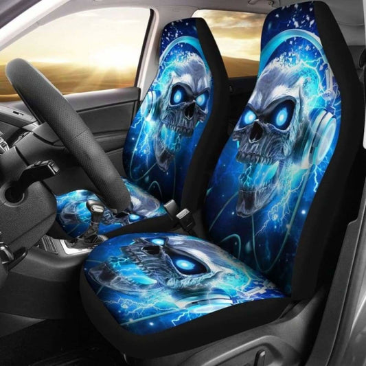 Set Of Skull Gothic Skull Car Seat Covers