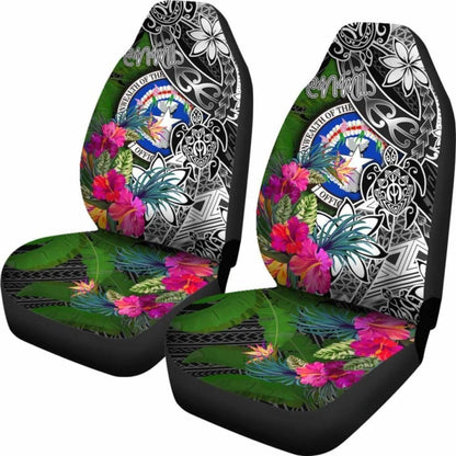 Northern Mariana Islands Car Seat Covers - Turtle Plumeria Banana Leaf - Amazing