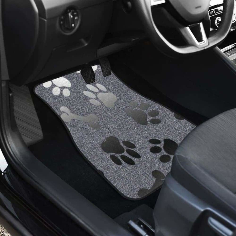 Silver Bones And Paws Cute Car Floor Mat