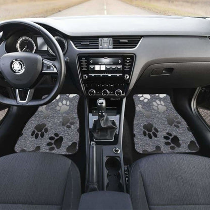 Silver Bones And Paws Cute Car Floor Mat