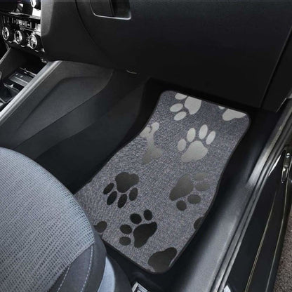 Silver Bones And Paws Cute Car Floor Mat