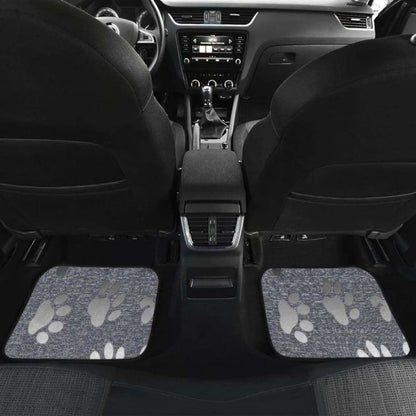 Silver Bones And Paws Cute Car Floor Mat