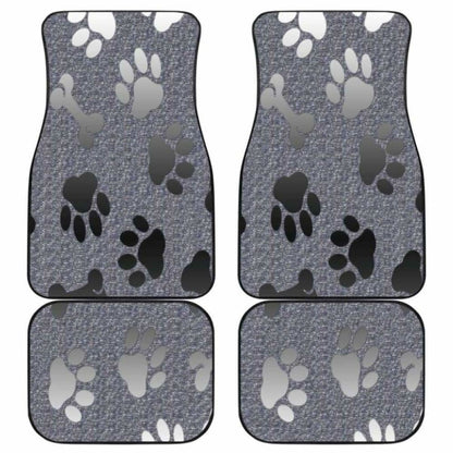 Silver Bones And Paws Cute Car Floor Mat