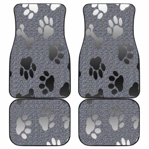 Silver Bones And Paws Cute Car Floor Mat