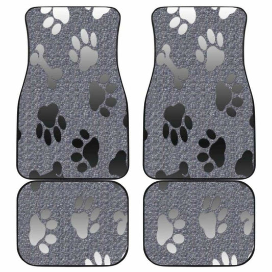 Silver Bones And Paws Cute Car Floor Mat