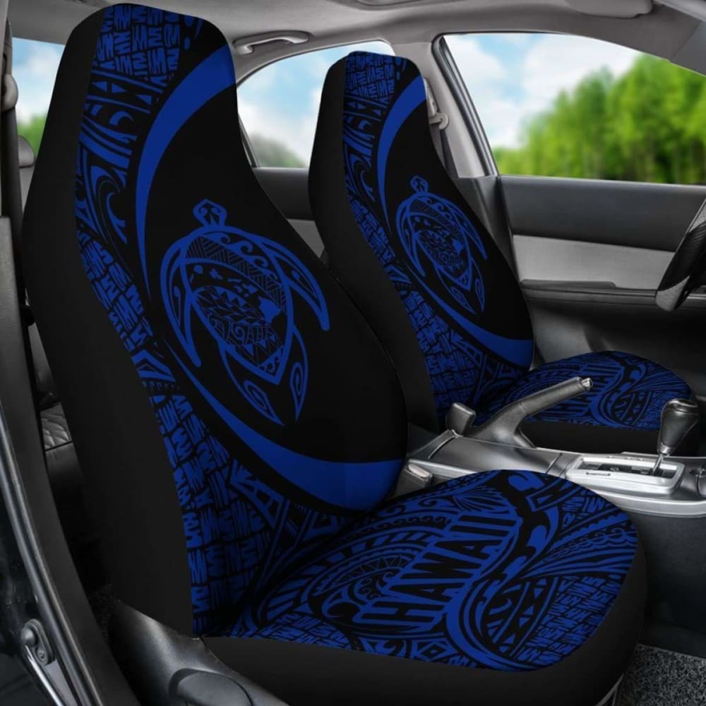 Hawaii Turtle Map Polynesian Car Seat Covers - Blue - Best Look - New