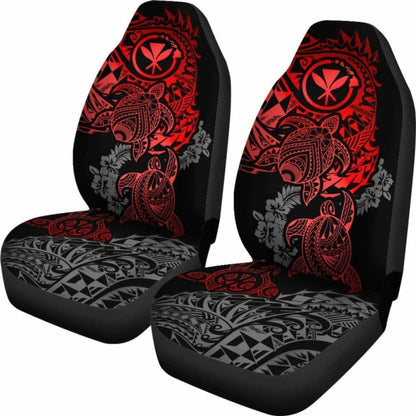 Hawaii Polynesian Seat Covers - Red Kanaka Maoli Turtle Tattoo Hibiscus Turtle Flowing - Amazing