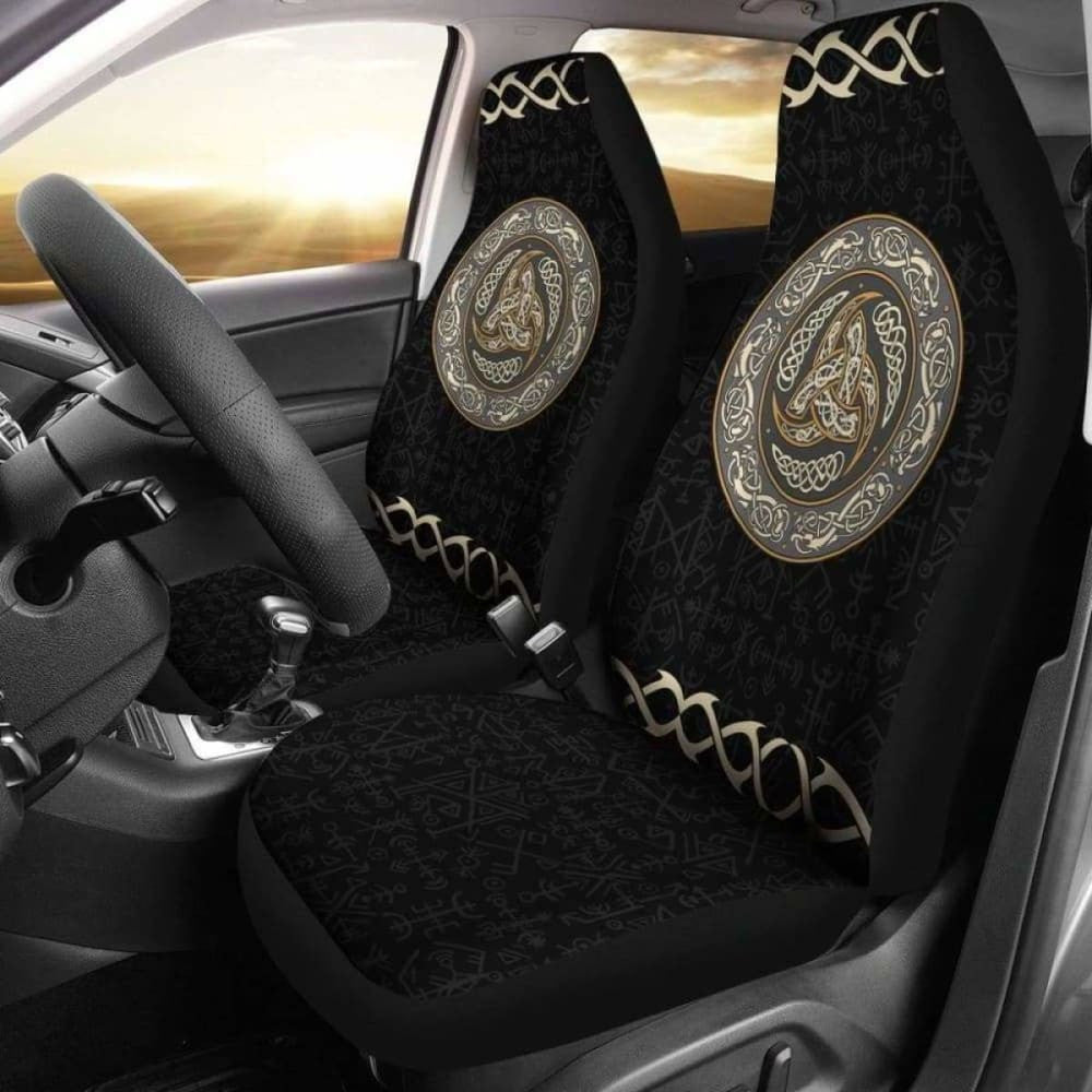 Viking Horn Of Odin Triskele Horn Car Seat Covers