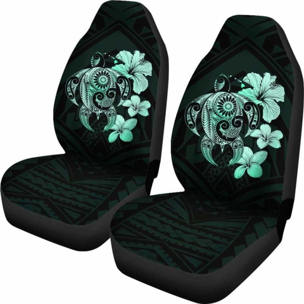 Hibiscus Plumeria Mix Polynesian Turquoise Turtle Car Seat Covers - New - Awesome