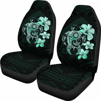 Hibiscus Plumeria Mix Polynesian Turquoise Turtle Car Seat Covers - New - Awesome