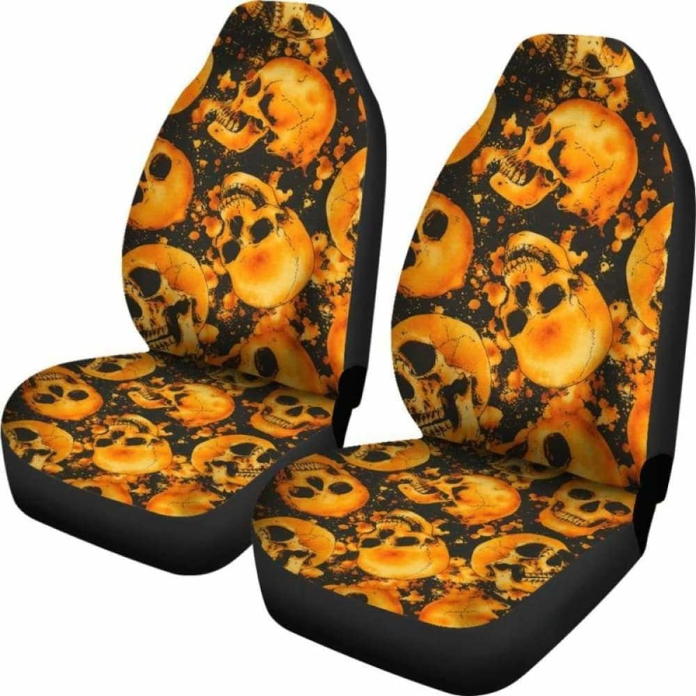Set Skull Car Seat Cover Skulls