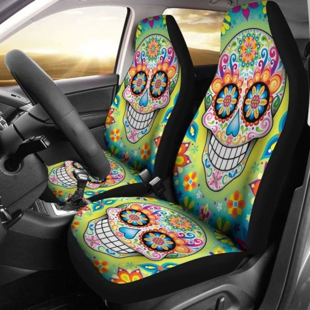 Set Pcs Sugar Skullgothic Skull Car Seat Covers