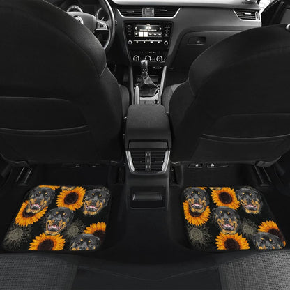 Rottweiler Love Sunflower Car Floor Mats
