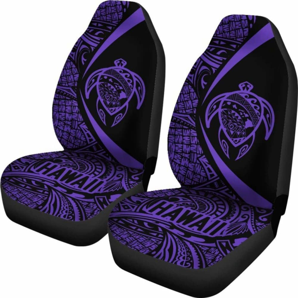 Hawaii Turtle Map Polynesian Car Seat Covers - Purple - Best Look - New