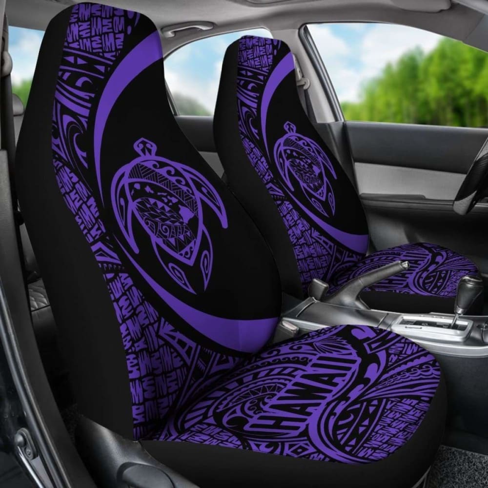 Hawaii Turtle Map Polynesian Car Seat Covers - Purple - Best Look - New