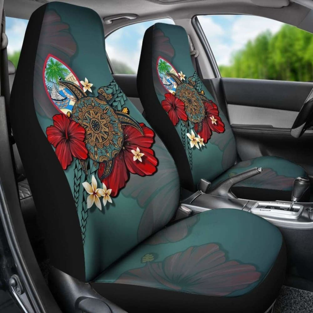 Guam Car Seat Covers Blue Turtle Tribal Amazing