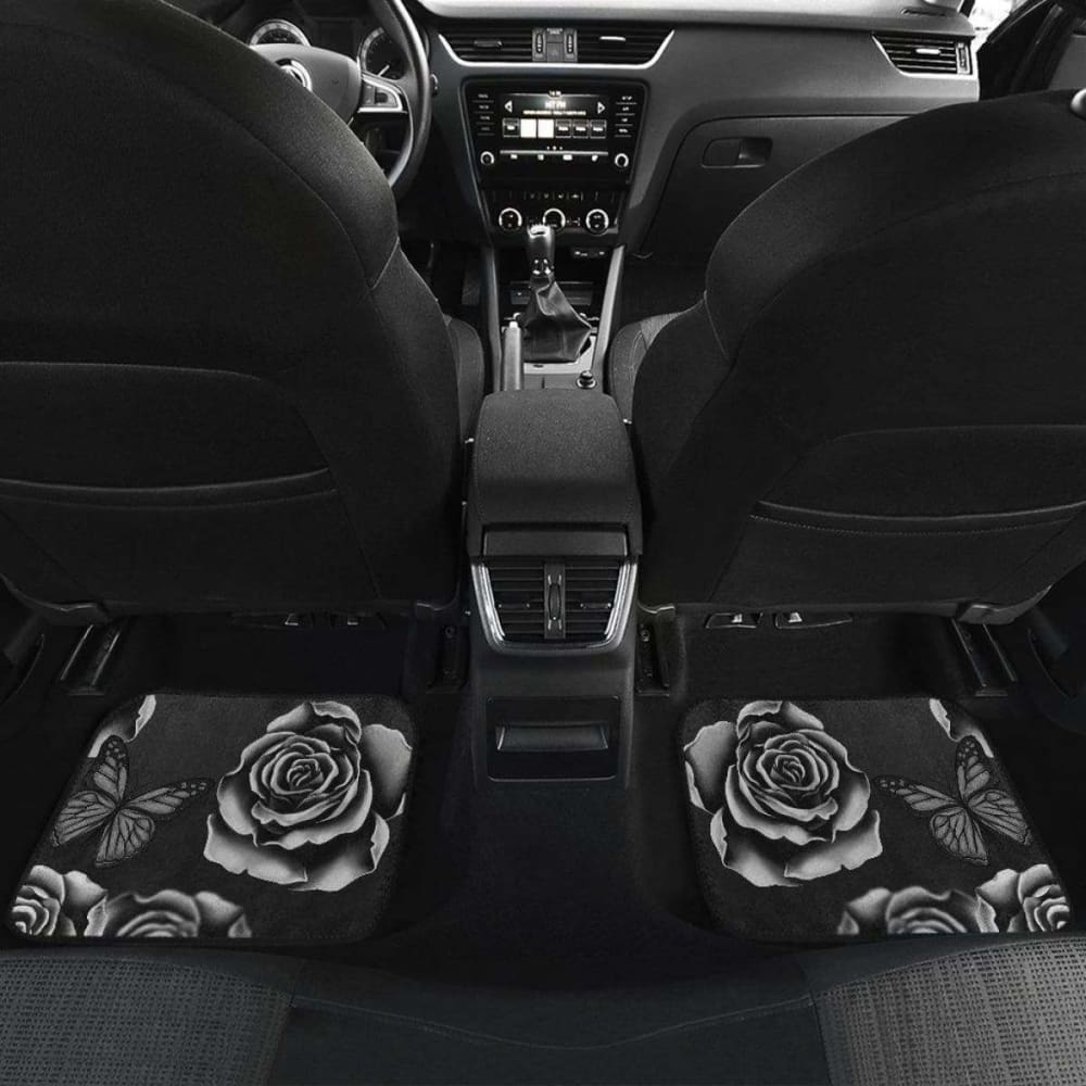 Calavera Girl - Black and White - Front and Back Car Floor Mats