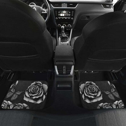 Calavera Girl - Black and White - Front and Back Car Floor Mats