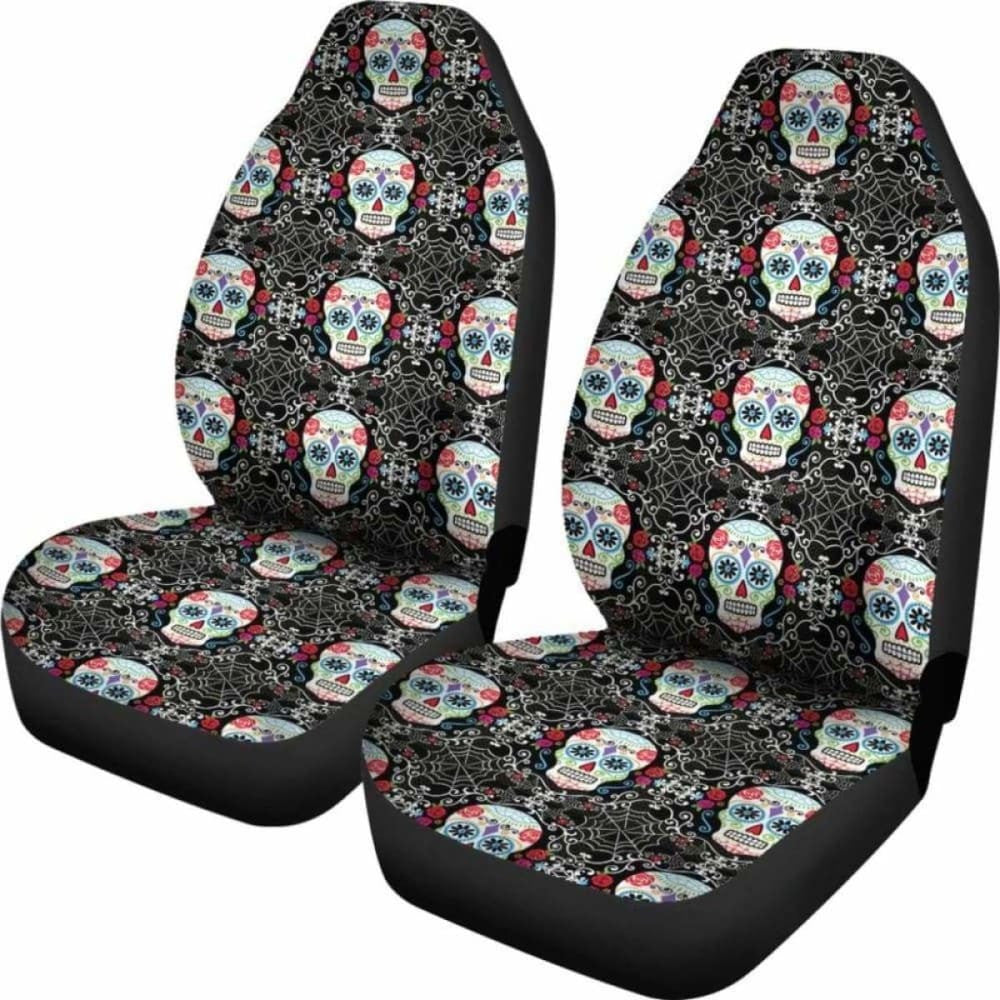 Set Of Pcs Sugar Skull Car Seat Covers