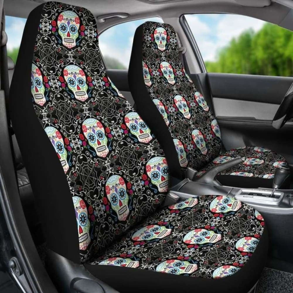 Set Of Pcs Sugar Skull Car Seat Covers