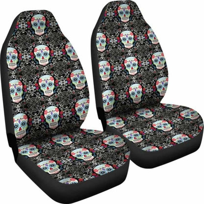 Set Of Pcs Sugar Skull Car Seat Covers