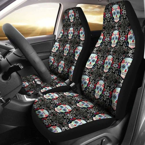 Set Of Pcs Sugar Skull Car Seat Covers