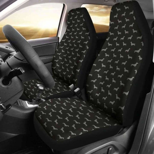 Dachshund Pattern Black Car Seat Covers Awesome