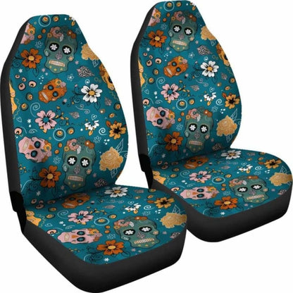 Set Of Pcs Sugar Skull Day Of The Dead Car Seat Covers