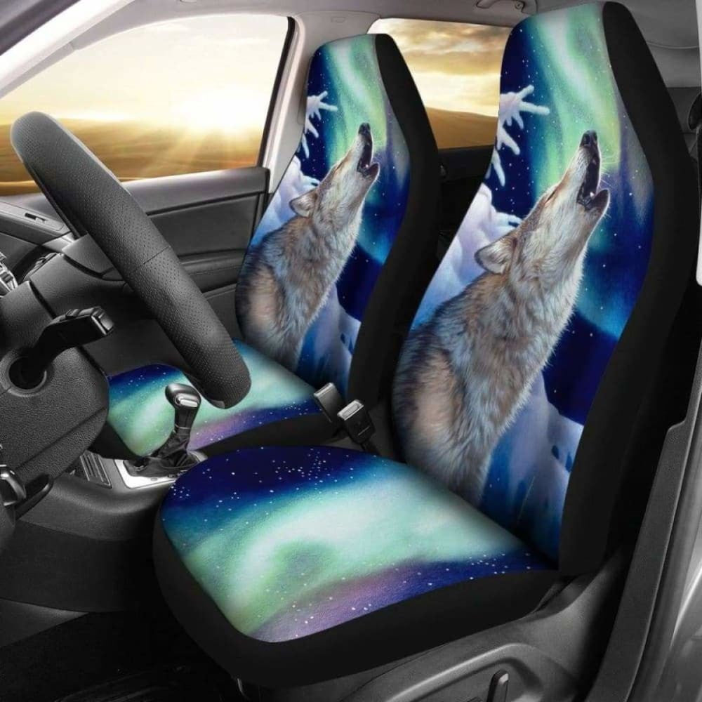 Car Seat Covers Wolf Holy Night