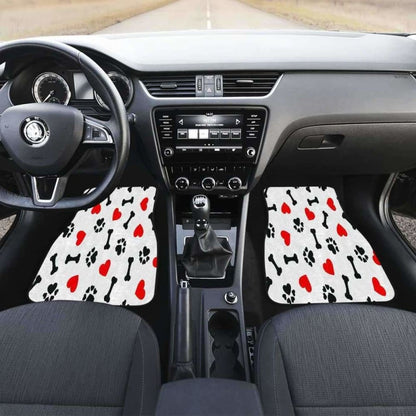 Dog Paw Bones Heart Front And Back Car Mats