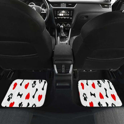 Dog Paw Bones Heart Front And Back Car Mats