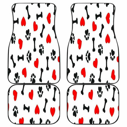 Dog Paw Bones Heart Front And Back Car Mats