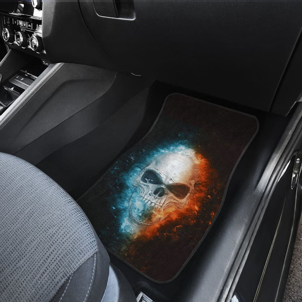 Fire and Ice Skull Car Floor Mats