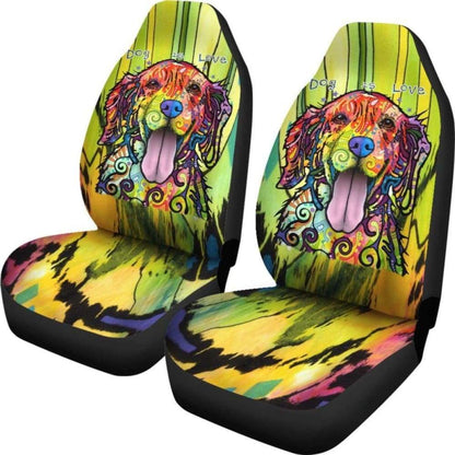 Golden Retriever Design Car Seat Covers Colorful Back