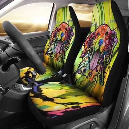 Golden Retriever Design Car Seat Covers Colorful Back
