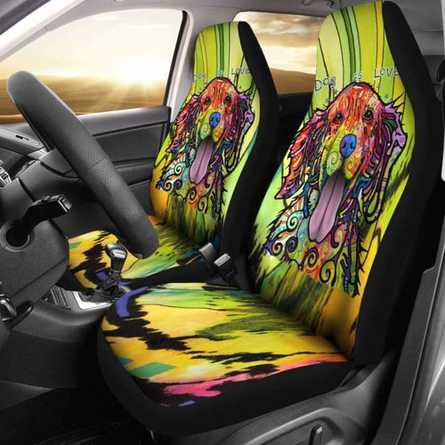 Golden Retriever Design Car Seat Covers Colorful Back