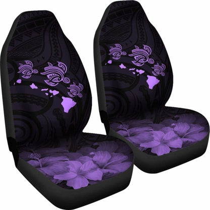 Hawaii Hibiscus Map Polynesian Ancient Violet Turtle Car Set Covers - New - Awesome