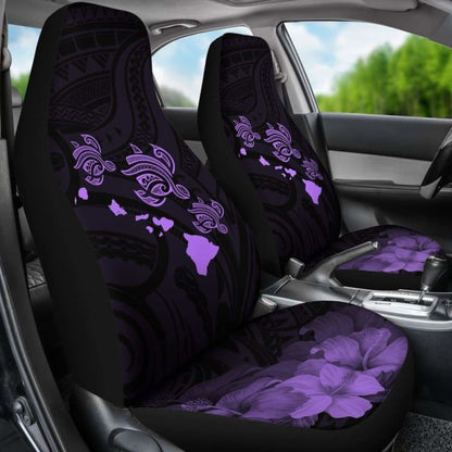 Hawaii Hibiscus Map Polynesian Ancient Violet Turtle Car Set Covers - New - Awesome