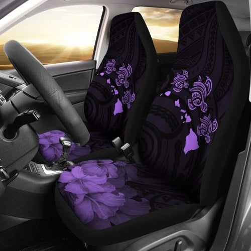 Hawaii Hibiscus Map Polynesian Ancient Violet Turtle Car Set Covers - New - Awesome